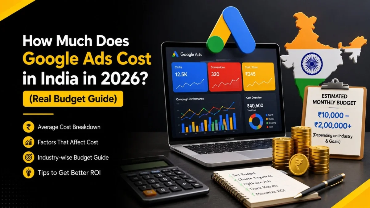 Google Ads budget and cost breakdown chart for businesses in India 2026