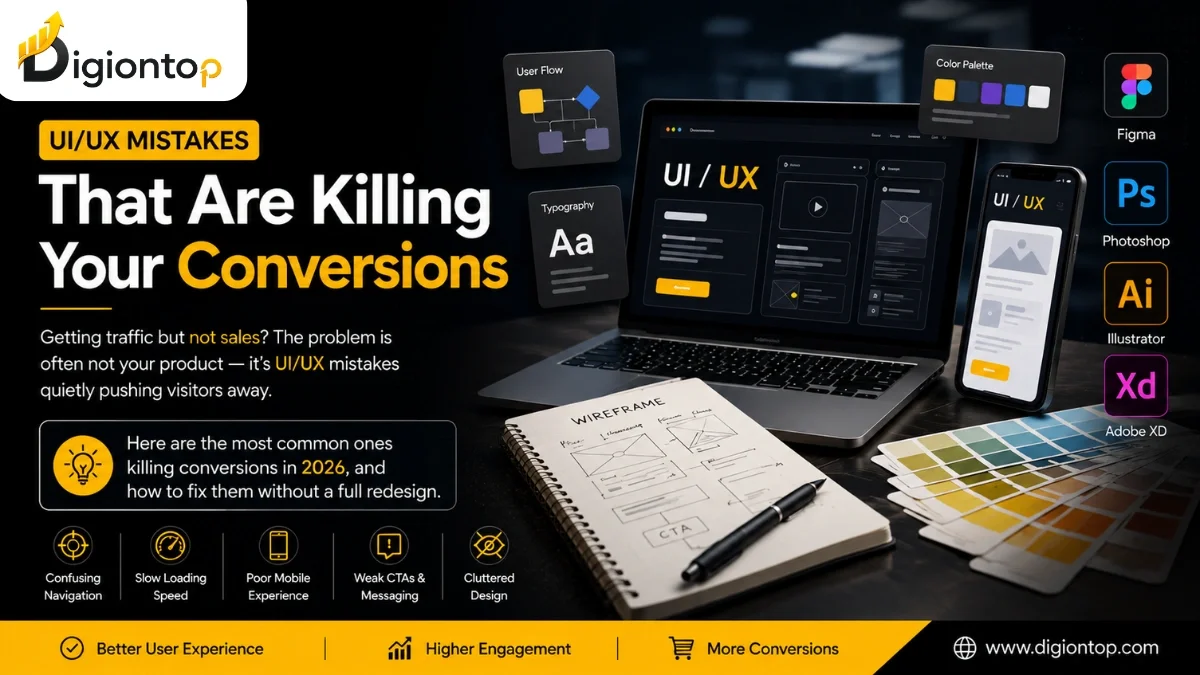 Common UI/UX design mistakes that reduce website conversion rates